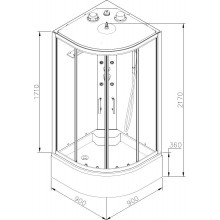 Duškabīne Massage k-1872t 90x90cm (novito)